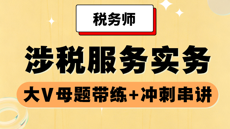 《涉税服务实务》大V母题带练+冲刺串讲