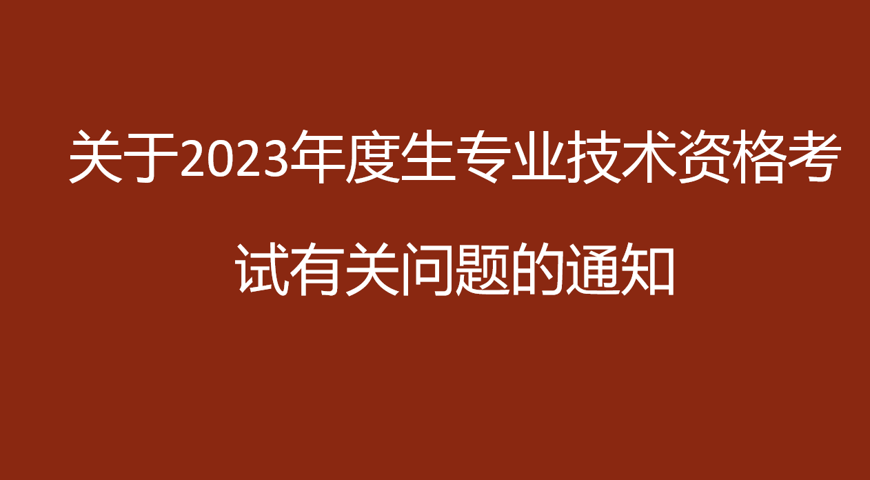 关于2023年度生专业技术资格考试有关问题的通知